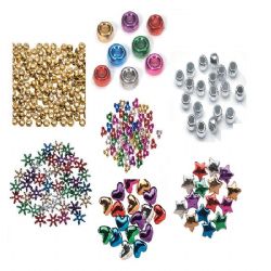 Metallic Pony Beads Multi Colors 6x9 mm 150/Pk.