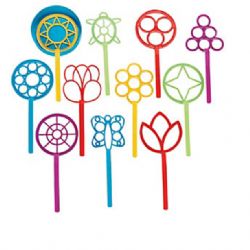 Plastic Bubble Wands Assortment 8'' 12/Pk.