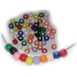 Pony Beads Multi Asst. Colors 6x9mm 900/Pk.