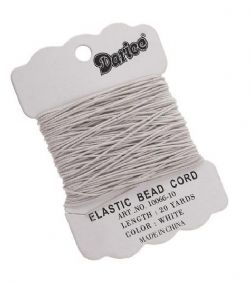 Thin White Elastic Cord  - 1mm X 15 Yards