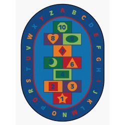 Med. Carpet Rectangle 5'10''x8'4'' Hopscotch Learning Rug