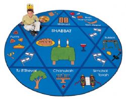 Med. Carpet Round 6' Jewish Celebrations 