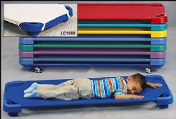 Standard Blue Cot W/Feet Fully Assembeld
