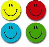 Large Smiles Colored Stickers