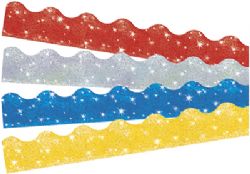 Silver Sparkle Trimmer Scaloped 2.25''x32.5' 