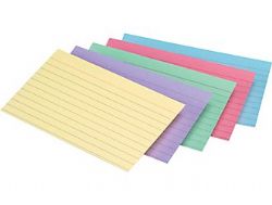 Canary 3x5'' Ruled Index Cards 100/Pk.
