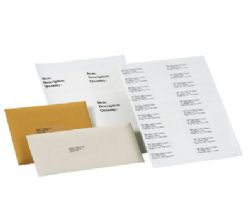 White Lables 1 on Sheet 100/Bx.