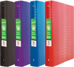 1'' Flexible Plastic 3 Ring Looseleaf Binder No View